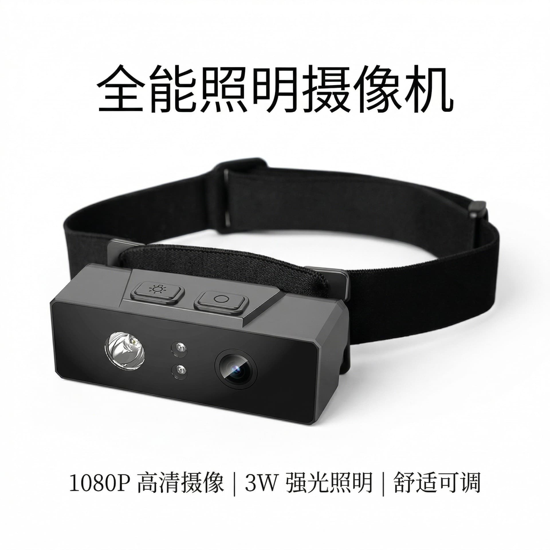 Cross-Border Head-Mounted High-Definition Camera and Light All-In-One Device for Outdoor Lighting and Recording, Suitable for Night Running and Cycling Sports Equipment