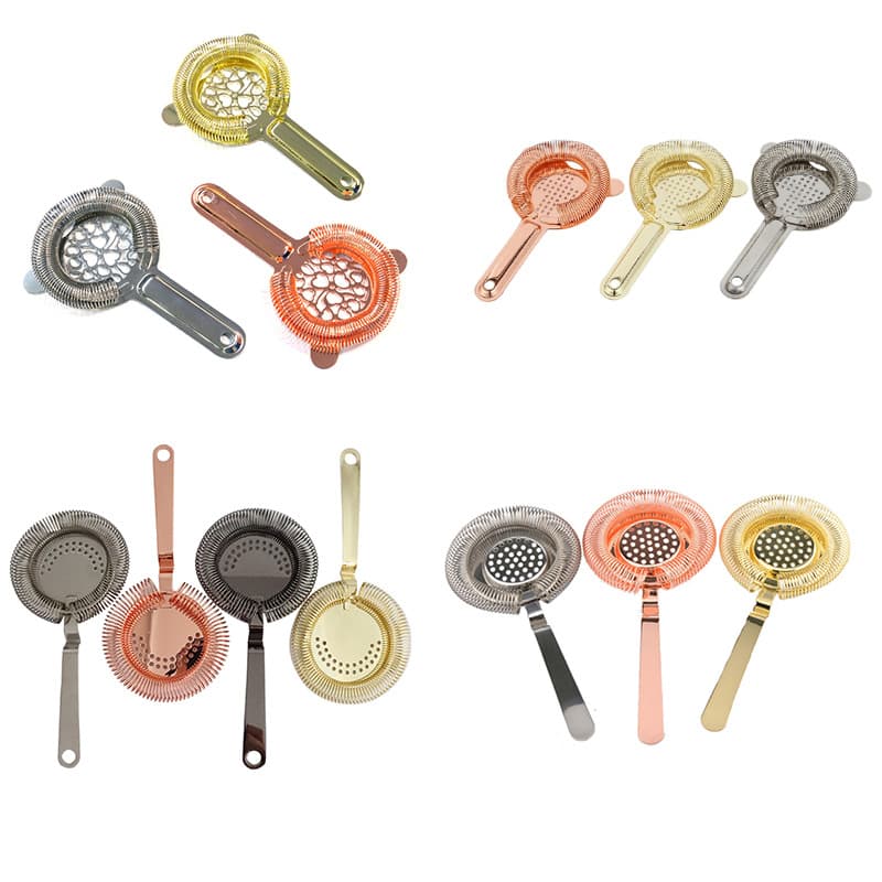 304 Stainless Steel Hawthorne Strainer, Bar Outdoor Ice Strainer, Creative Bent Filter, Foreign Trade Cross-border Wholesale