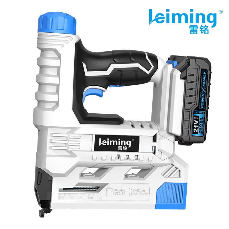 Leiming Cordless Electric Nail Gun Staple Gun Nailer for Straight Nails, Door Nails, Crown Staples F30 Nail Gun Air Nailer Woodworking