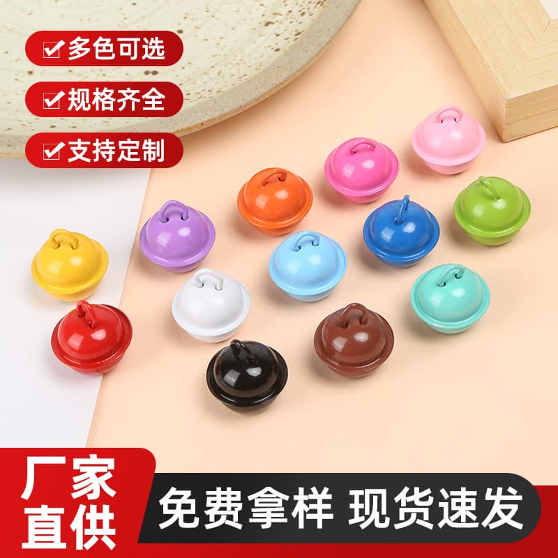 18MM Painted Colorful Flat Bell DIY Handmade Bag Pendant Keychain Decoration Material Accessories