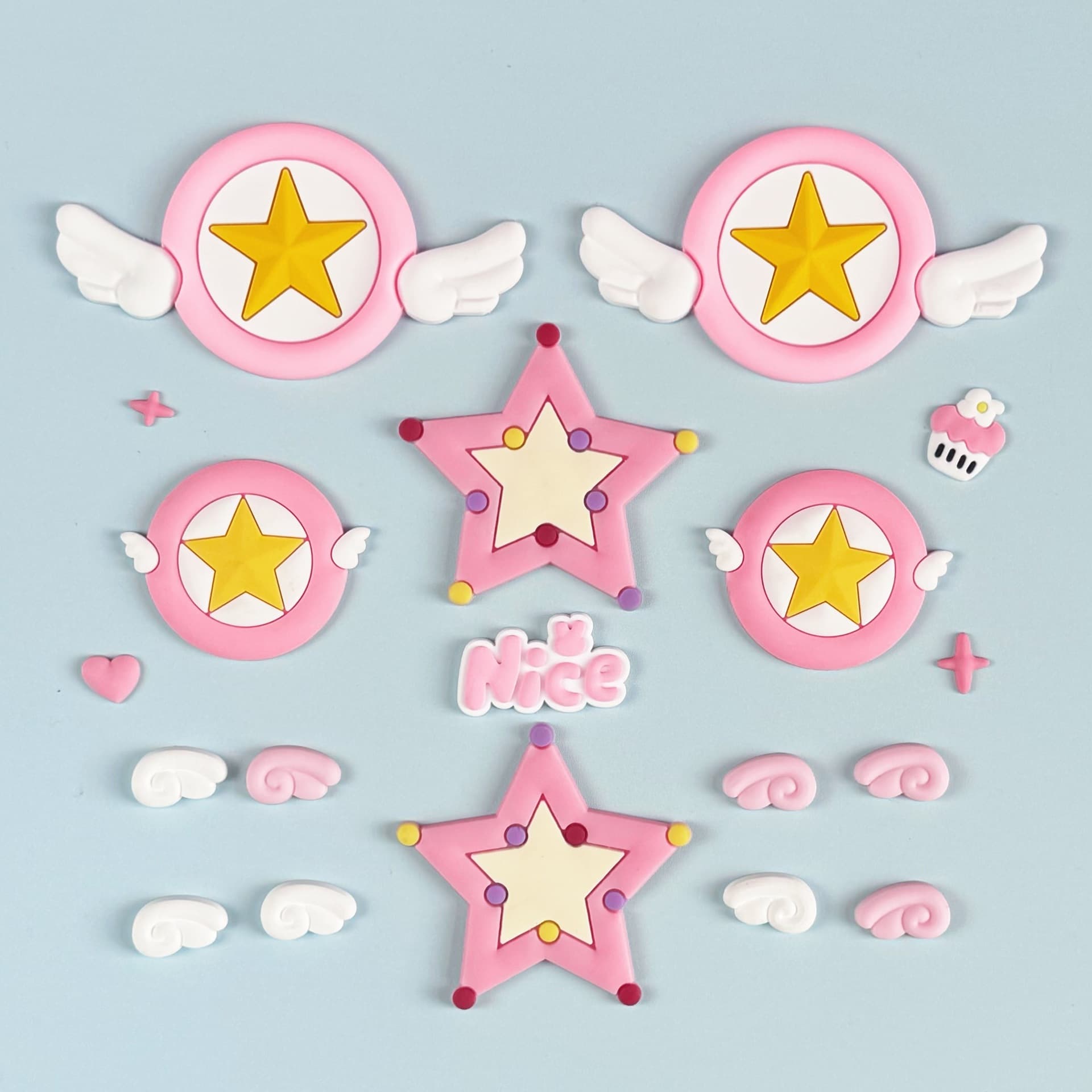 PVC soft rubber patches for mobile phone and tablet cases, cute cartoon wings, DIY home decorations, slippers, clothes, bags, and other items.