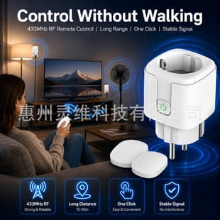 RF 433 Remote Control Socket EU Standard with Remote 16A 2.4GHz Wireless Remote Switch Multi-Function Socket