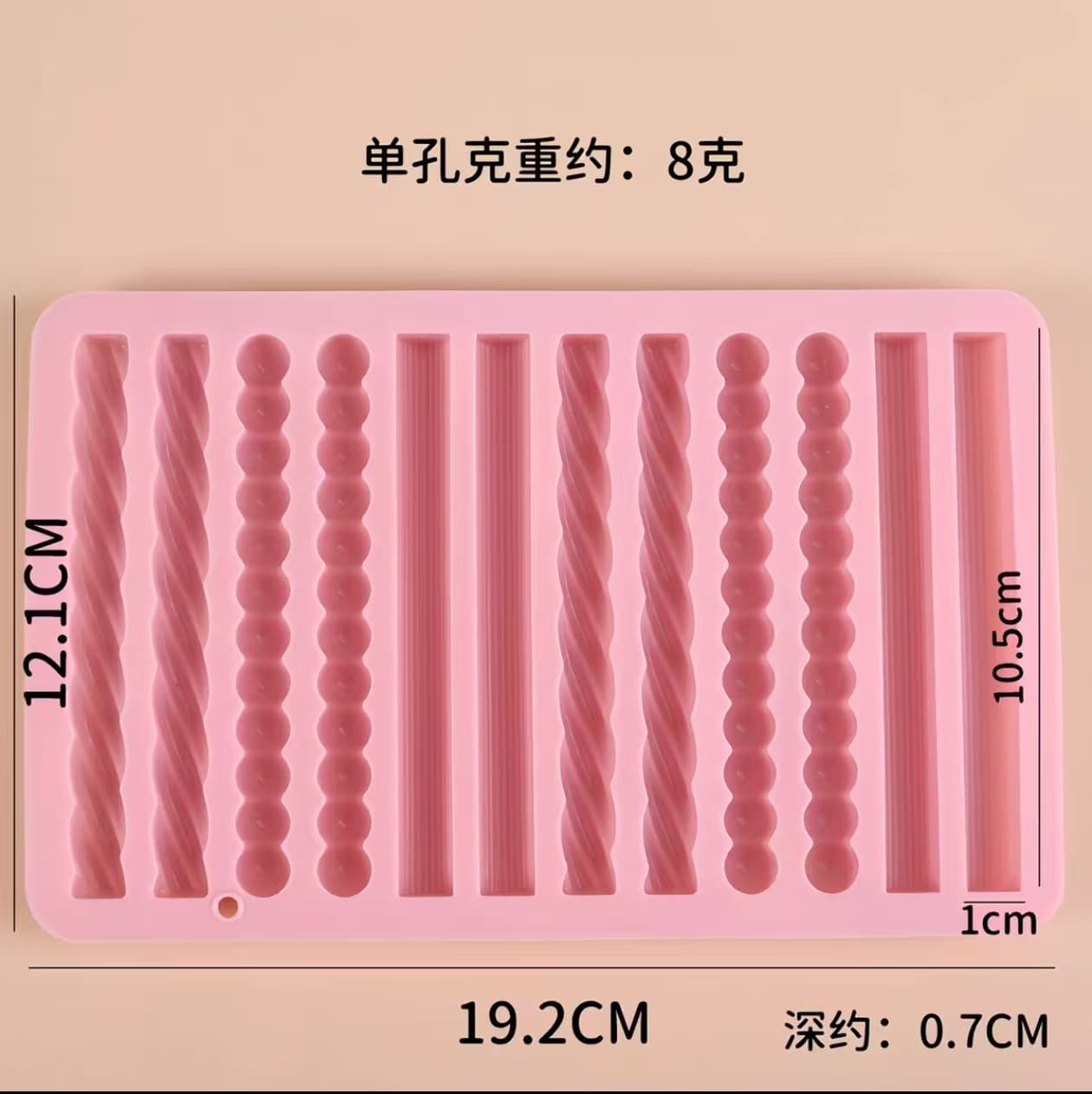 In Stock 12-Cavity 3 Different Shapes Multi-Function Long Stick Silicone Mold Cheese Stick Cake Mold Wax Stick