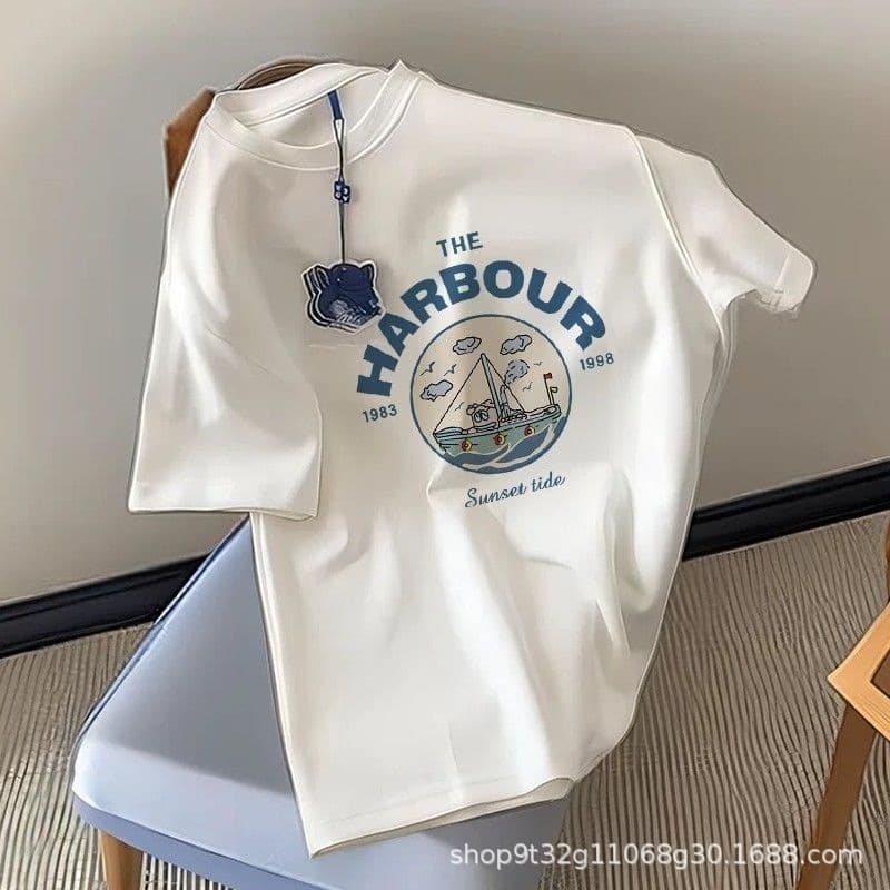 2026 Bestseller Heavyweight Trendy Printed Short Sleeve T-Shirt for Men and Women, Summer Casual Loose Relaxed Style Ins Top