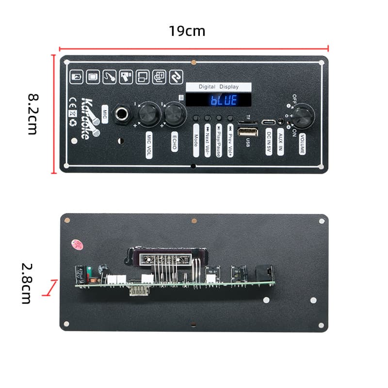 Source Factory Car Amplifier Square Dance Sound Bluetooth Speaker Amplifier Board 3.7V Lithium Battery Rechargeable