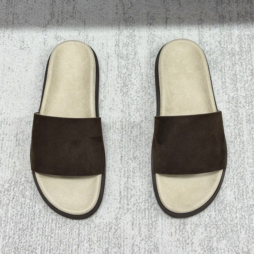 Anti-suede retro slippers for men outdoor breathable casual flip flops summer old money style breathable sandals beach shoes