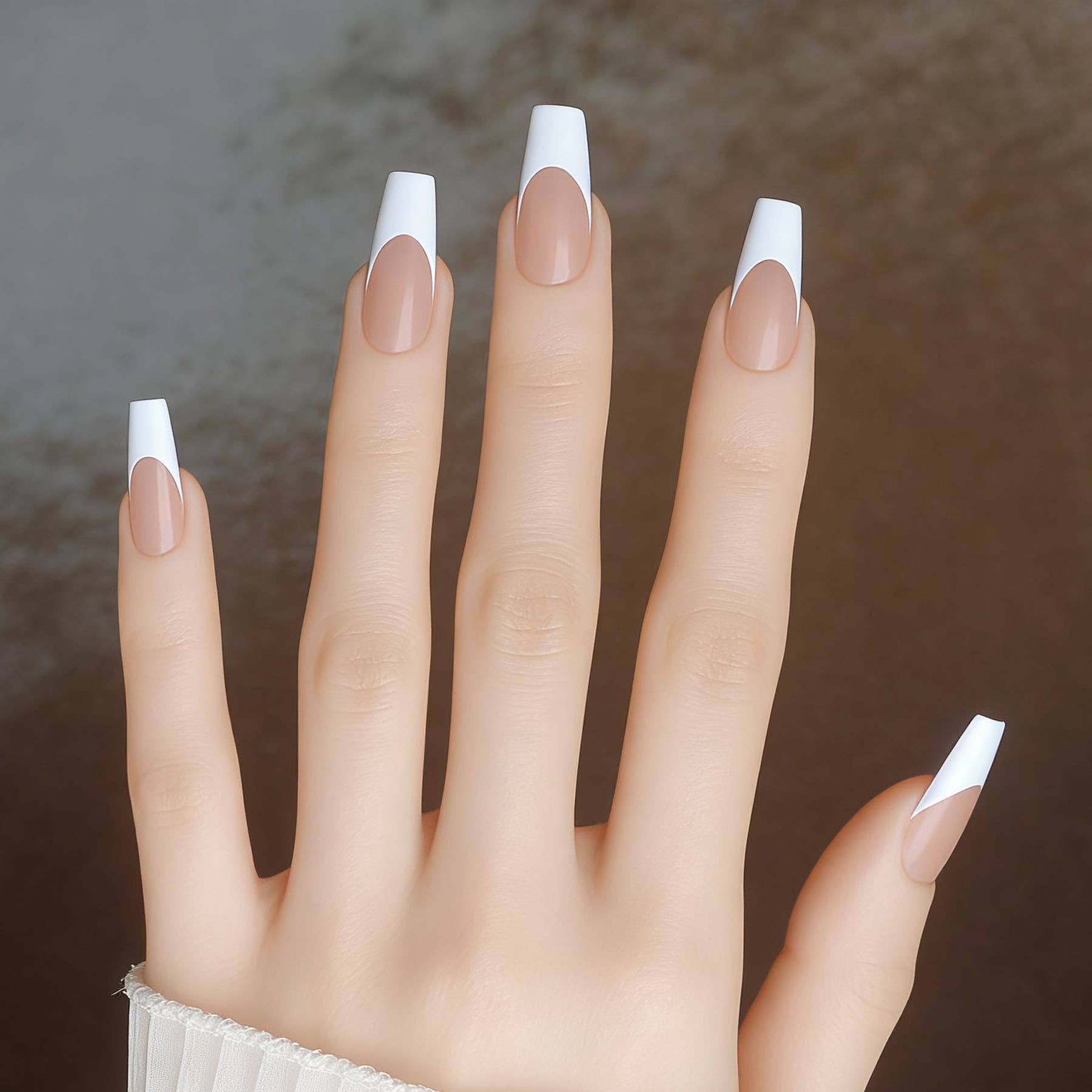 High Ballet French Nail Art False Nail Tips Craft Nails Finished Tapered Square French Style