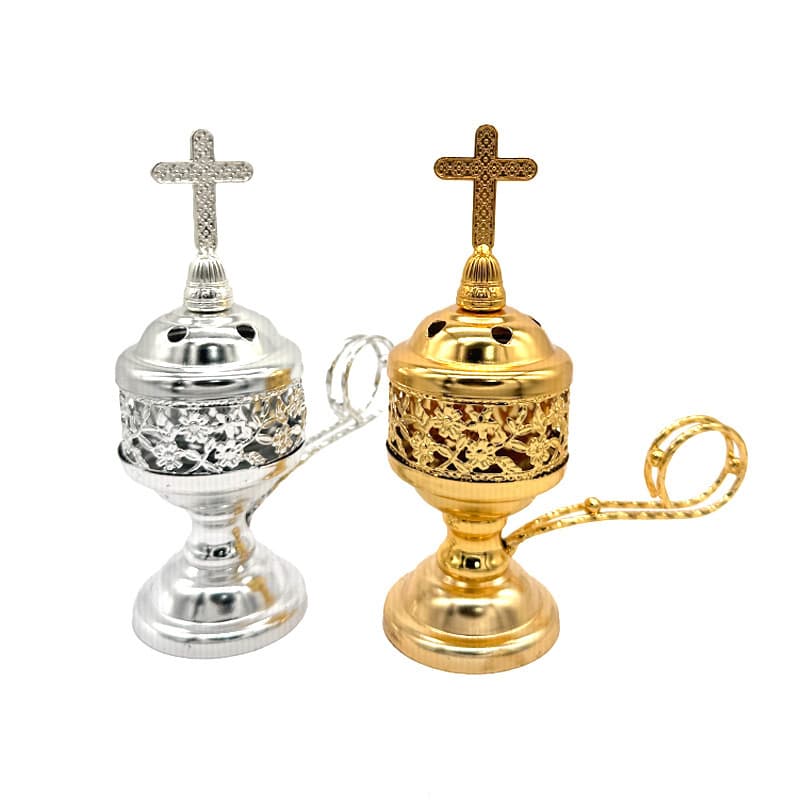 Home Metal Mini Incense Burner, Indoor Sandalwood Charcoal Burner, Aroma Censer, Exquisite Small Incense Burner Middle Eastern Style