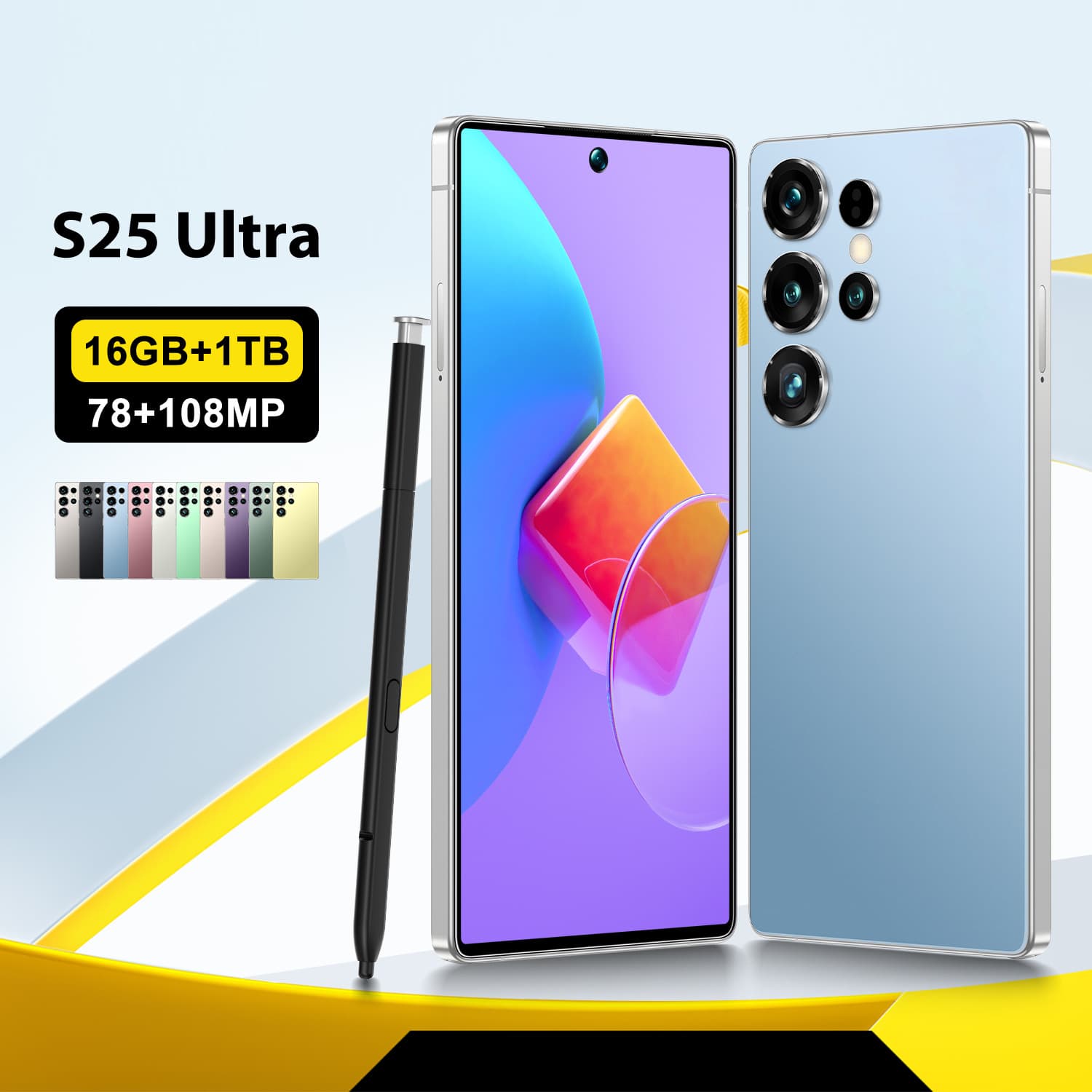 Cross-border Phone S25 Ultra Built-in Pen 3+16 True 4G Phone Punch Hole 7.3-inch Large Screen Foreign Trade Smartphone