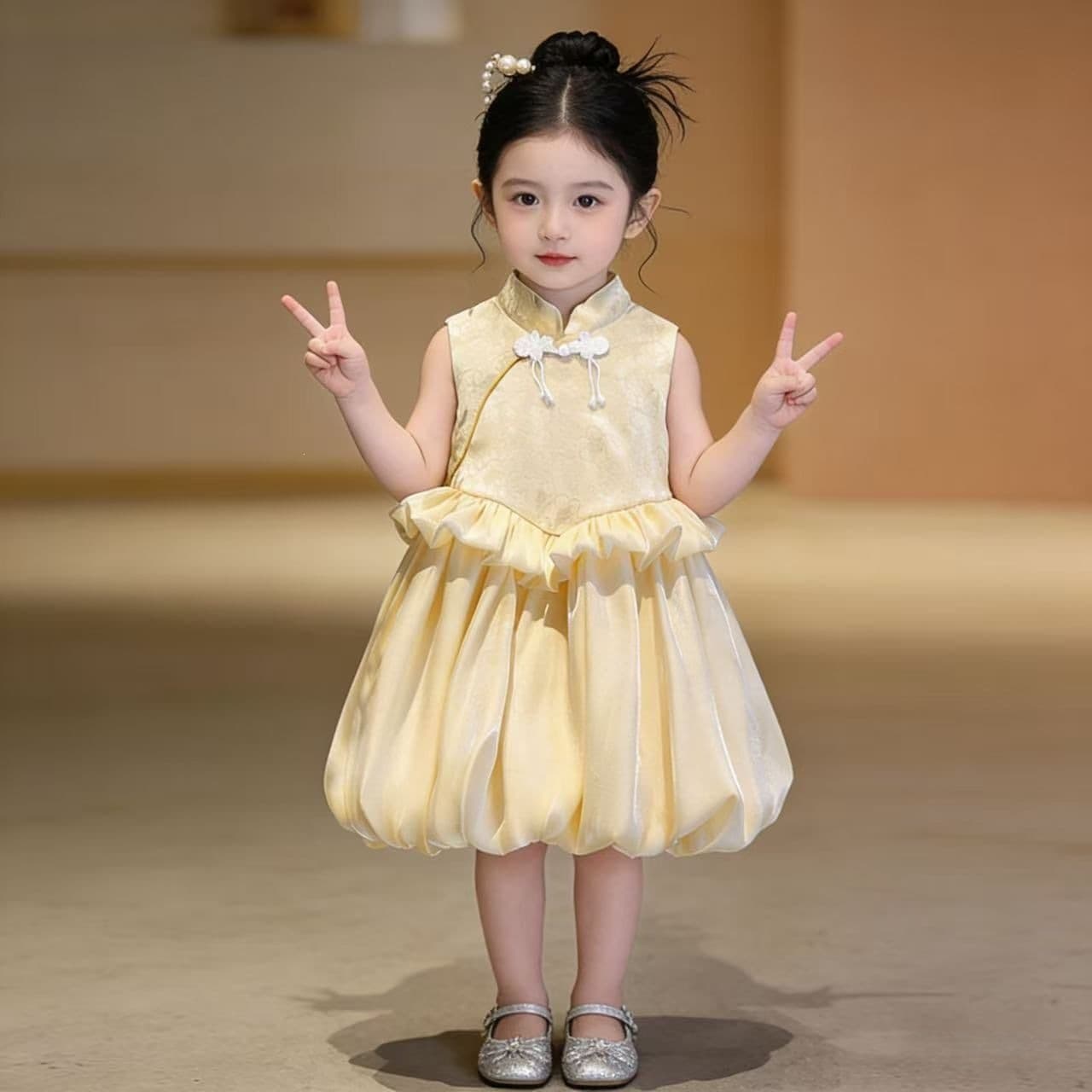 Toddler Girl Dress Summer Tang Suit Birthday Tutu Dress Kids New Chinese Style Princess Dress