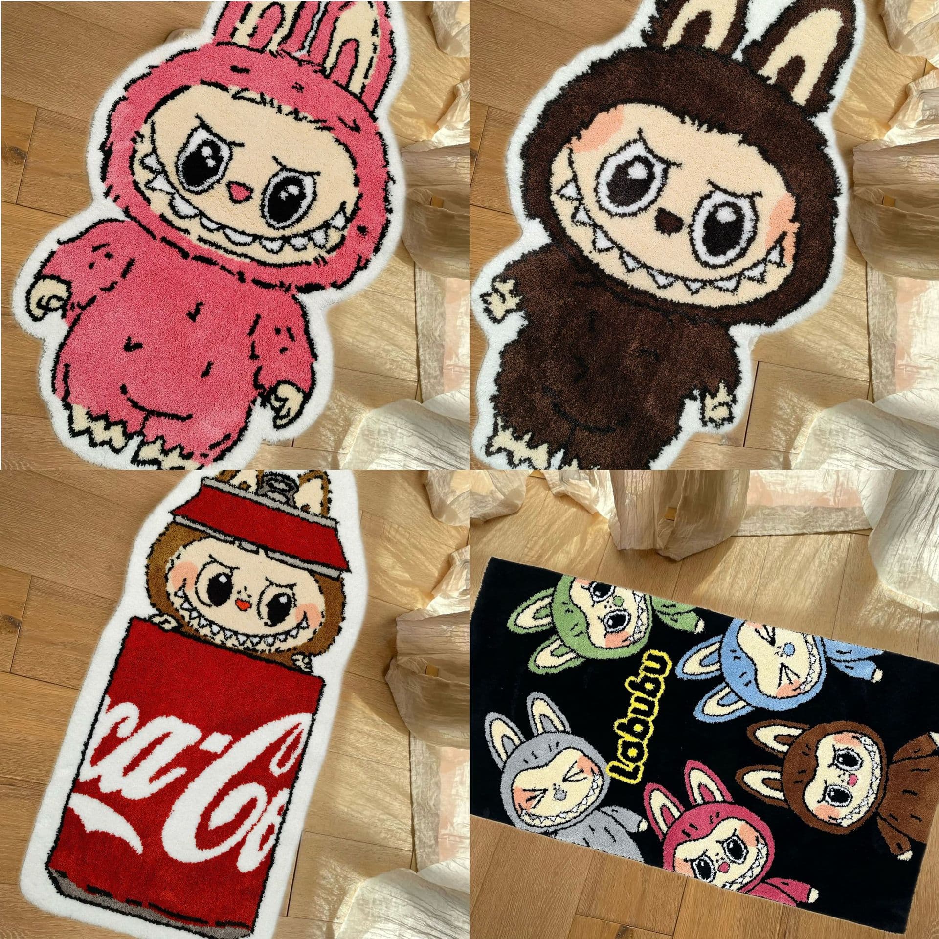New Style Bubu Cartoon Flocking Bedroom Bedside Blanket Children's Room Silent Blanket Plush Feel Home Foot Mat