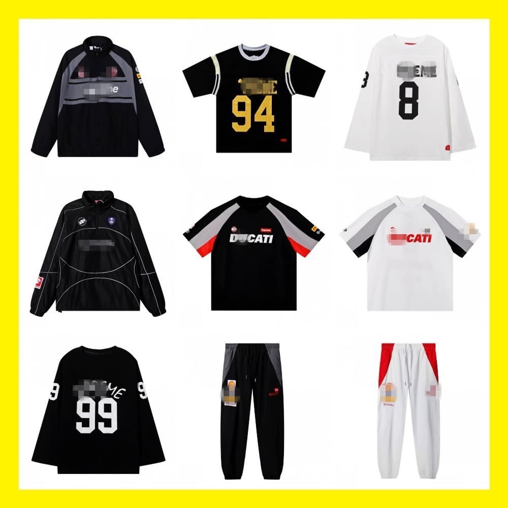 Ducati Jacket Soccer Jersey Ducati co-branded printed football uniform loose sports short-sleeved T-shirt