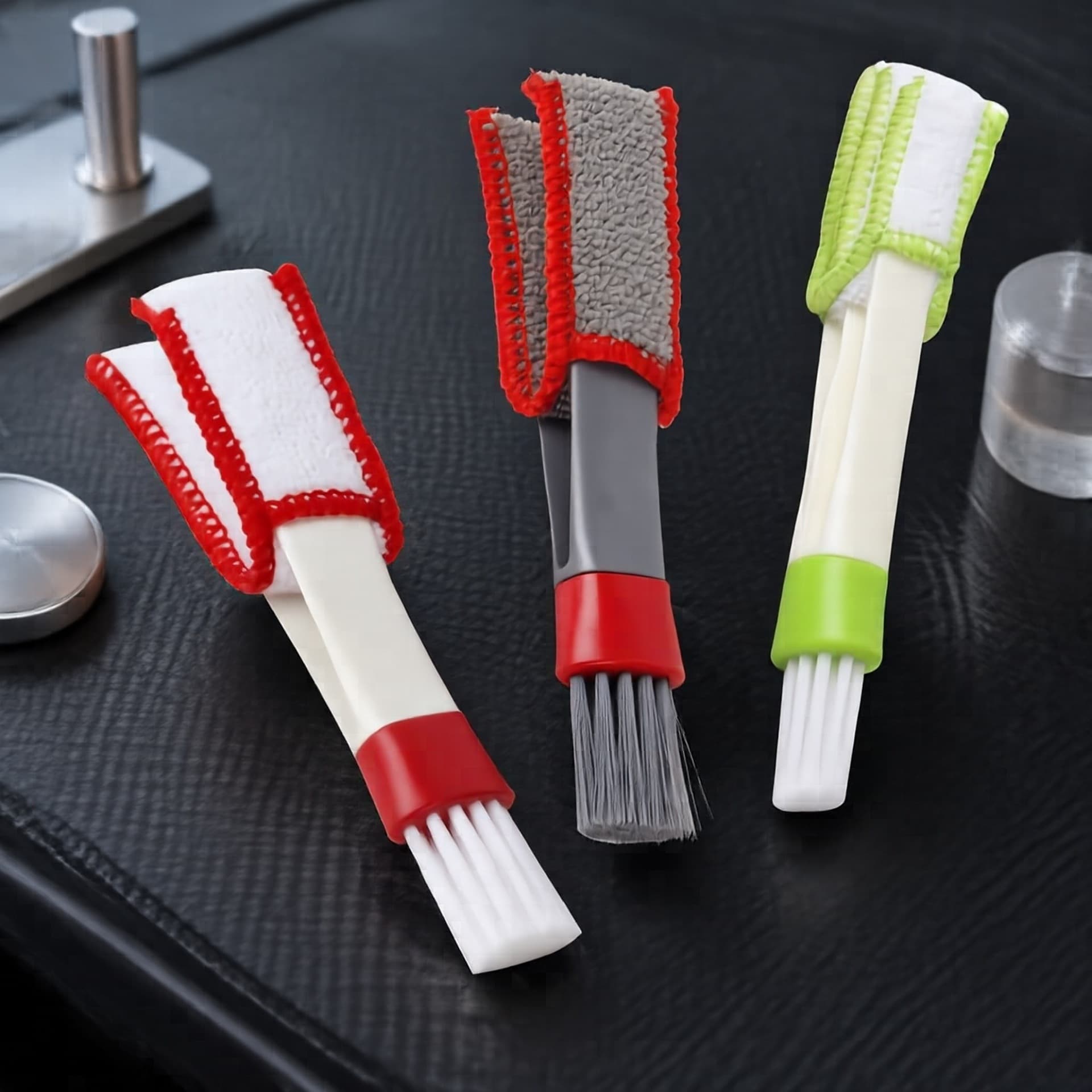 Double-headed Bristle Brush Car Air Conditioner Vent Dashboard Dust Removal Interior Cleaning Supplies Tool Vehicle Cleaning