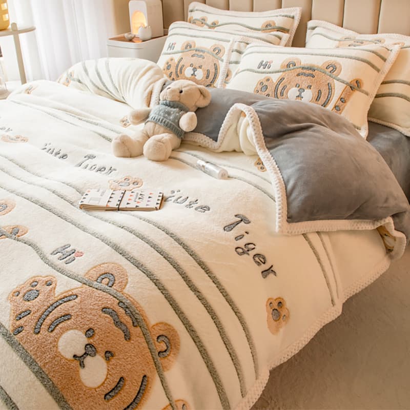 Milk fleece winter coral fleece duvet cover single piece double-sided flannel student dormitory single duvet cover fleece thick winter