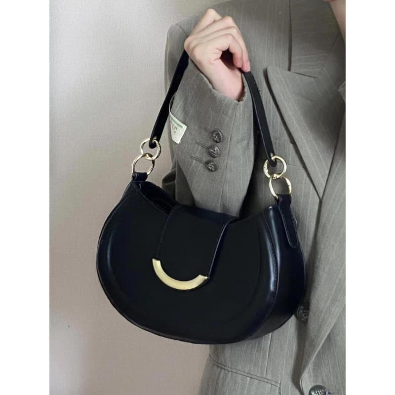 2024 New Saddle Bag Niche Design Fashion Retro Simple Korean Style Premium Commute Versatile Shoulder Crossbody Bag