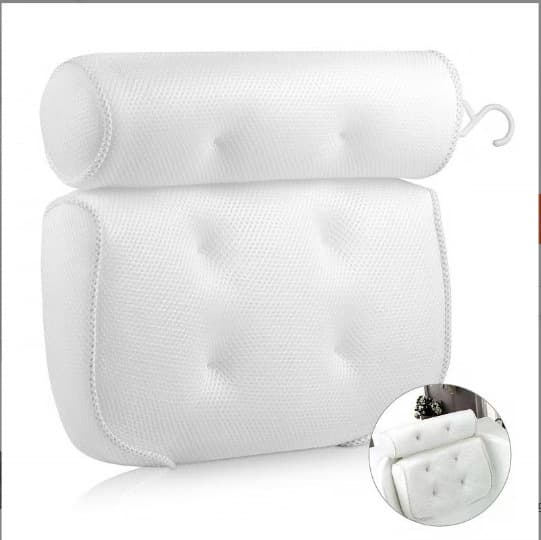 In Stock Bathroom Six Suction Cup Hotel Bath Pillow SPA Headrest Bathtub Pillow Cushion Non-Slip Pillow 3D Mesh Cross-border Dropshipping