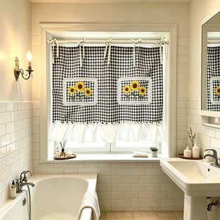 No-Drill Curtain Cabinet Curtain Short Home Partition Curtain Cross-Border Oven Cover Partition Curtain Door Curtain Window