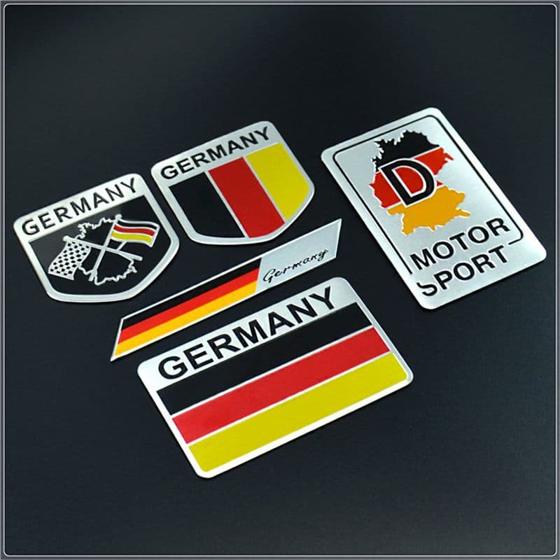 Flag decorative stickers German metal car stickers GERMANY aluminum logo map stickers Sline fender side label stickers