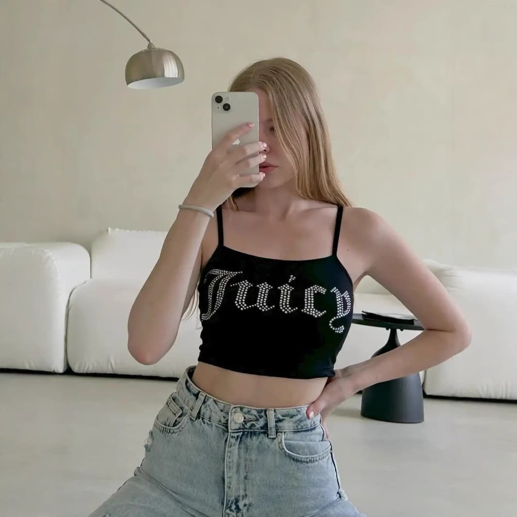 Aliexpress Popular Y2K Fashion New Rhinestone Camisole Top Casual Short European and American Style Sexy Hot Girl Camisole