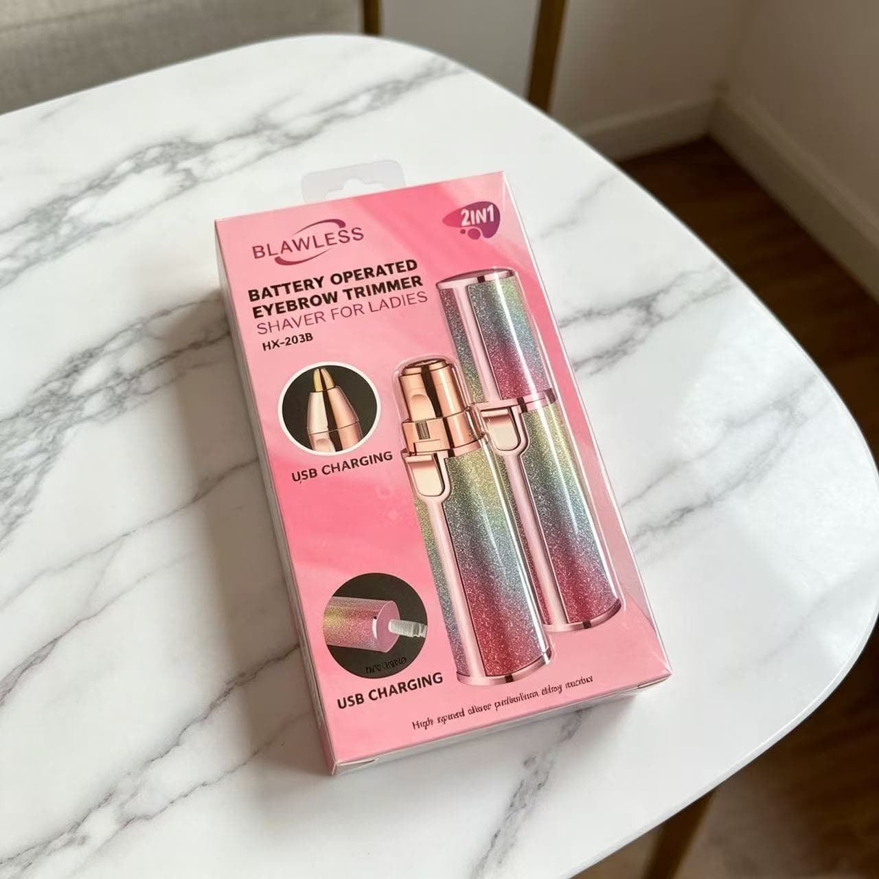 Lipstick Electric Hair Remover, Women's Eyebrow Trimmer, USB Rechargeable Mini Hair Removal Device, Colorful Shaver