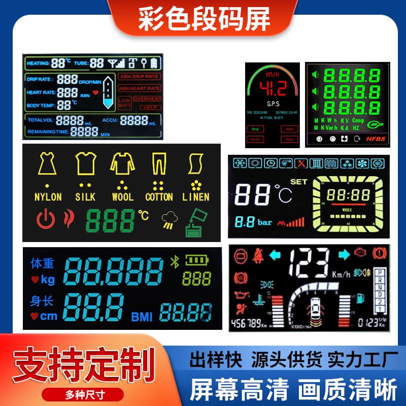 Factory Supply Vehicle Broken Code LCD Screen Light Guide Plate Oven VA Display Backlight LCD Segment Screen