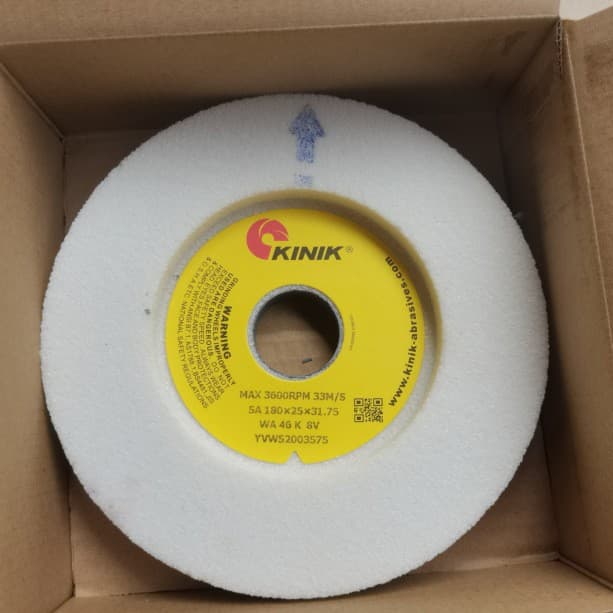 Wholesale China grinding wheel white corundum white single side concave gold power grinding wheel KINIK WA46K180*25*31.75
