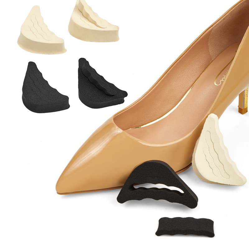 High Heel Toe Pads with Half-Size Inserts, Shoe Size Reducer, Ultra-Soft Anti-Pain, Anti-Slip, Anti-Slip Forefoot Cushions