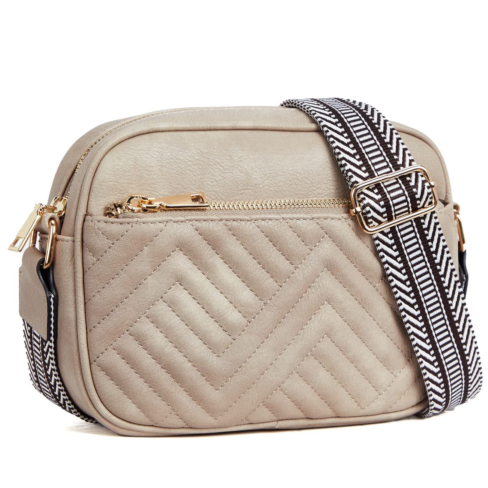 Cross-border Hot Seller in Europe and America Two-Tone Multi-functional Zipper Crossbody Bag Square PU Shoulder Bag Wallet with Adjustable Strap