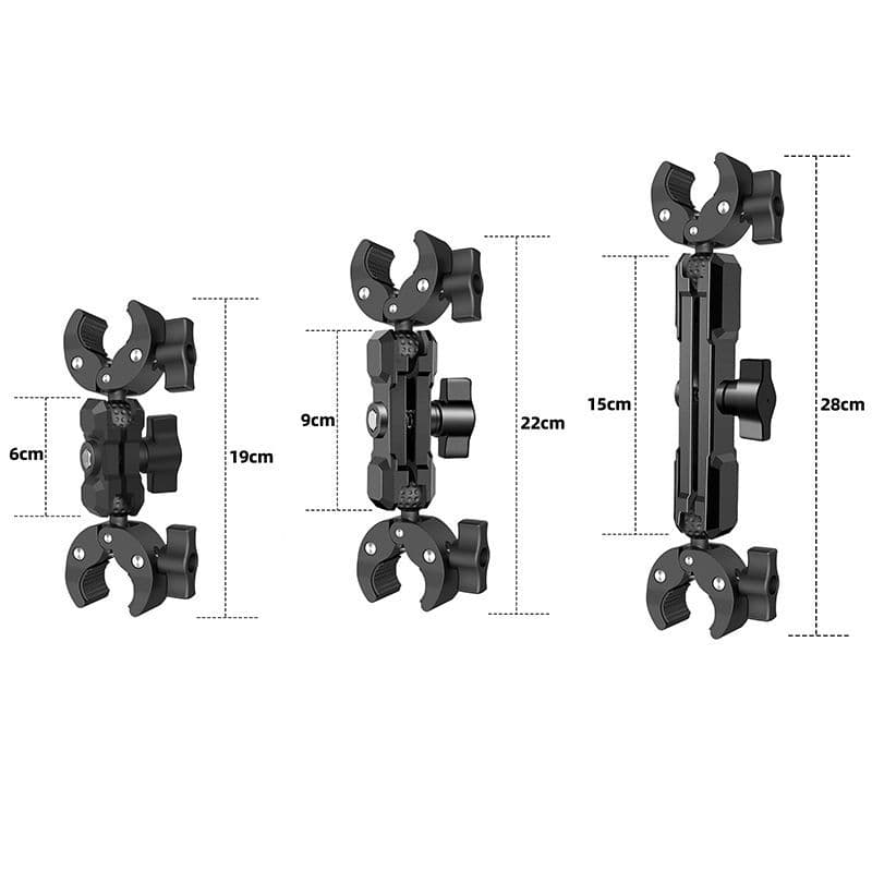 Suitable for gopro/360onersx2x3 camera motorcycle double-head clamp ball head vigorous clamp camera mecha style