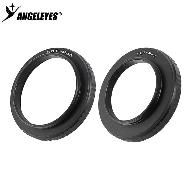 Astronomical telescope photography SCT to M48 / SCT to M42 adapter ring with external thread.