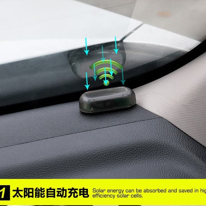 Car Solar Anti-Theft Light, Car Solar Simulated Anti-Theft Warning Light, Car Decorative Light