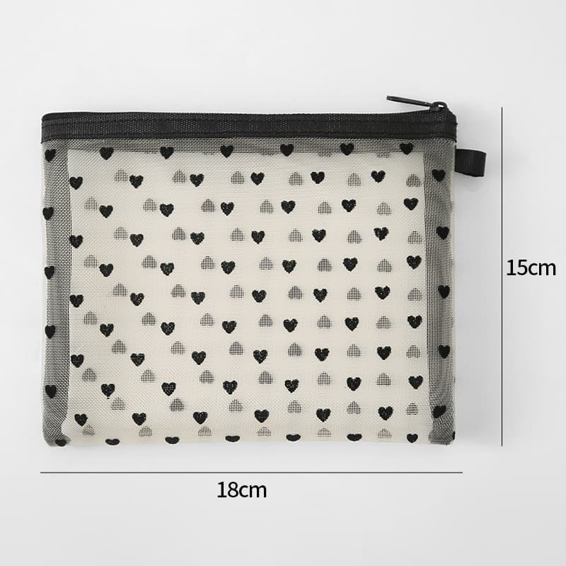 Flocking Love Cosmetic Bag Large Capacity Portable Lipstick Bag Coin Purse Pendant Mini Small Bag Cosmetics Storage Bag