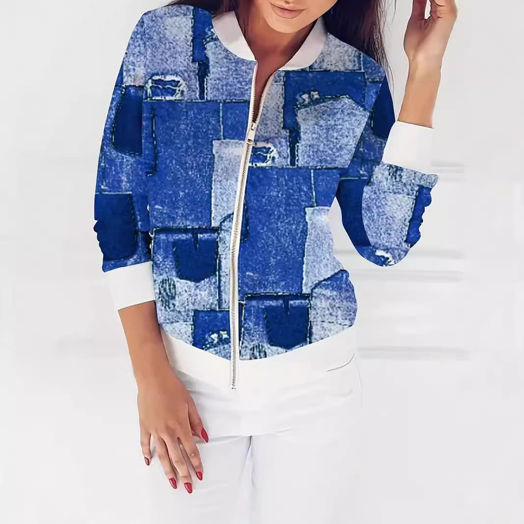 Jacket Thin Style Versatile Women's Vintage Plaid Fashion Casual Zip-Up Coat Cross-border Trade WL009