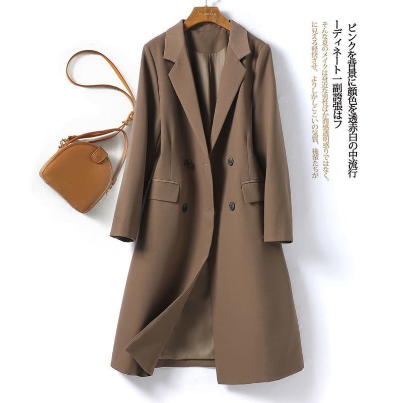 Women's Spring/Autumn 2025 New Korean Style Suit Jacket, Stylish and High-End Mid-Length Casual Blazer
