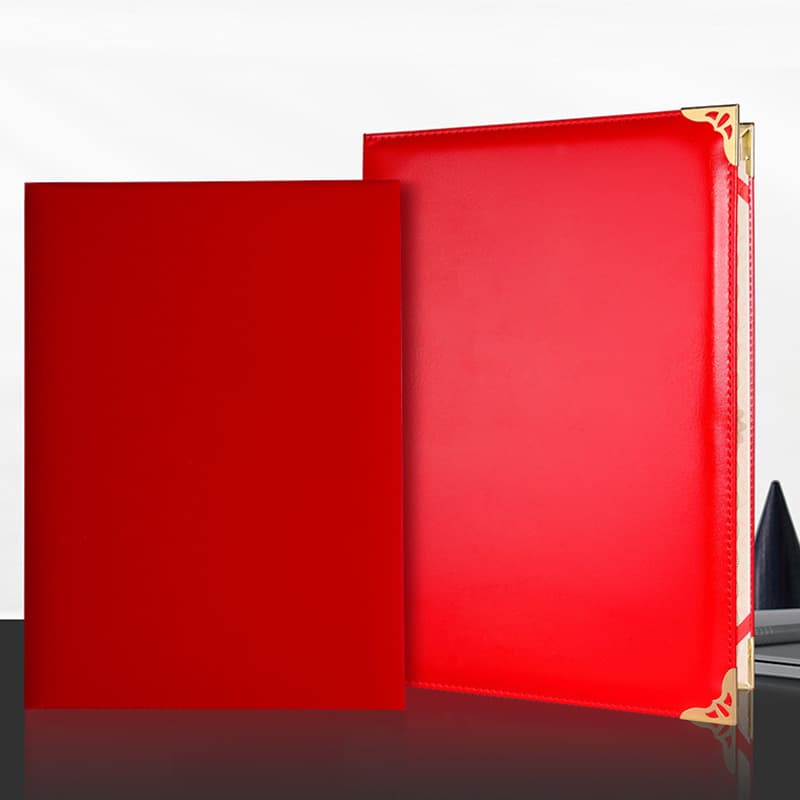 Flannel Recitation Speech Folder File Organizer Business Leather A3 A4 Blank Certificate Signing Ceremony Book