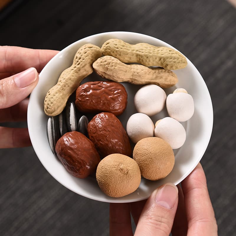 Teapet Ornament Sunflower Seeds Purple Sand Simulated Peanuts Longan Early Birth of Noble Son Premium Raisable Duan Clay Play Prop Accessory Mini