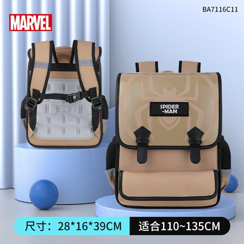 Official Marvel Backpack for Elementary Students Grades 1-3, Outdoor Spine-Protection Shoulder Bag, Boys Spider-Man Backpack Flash Sale
