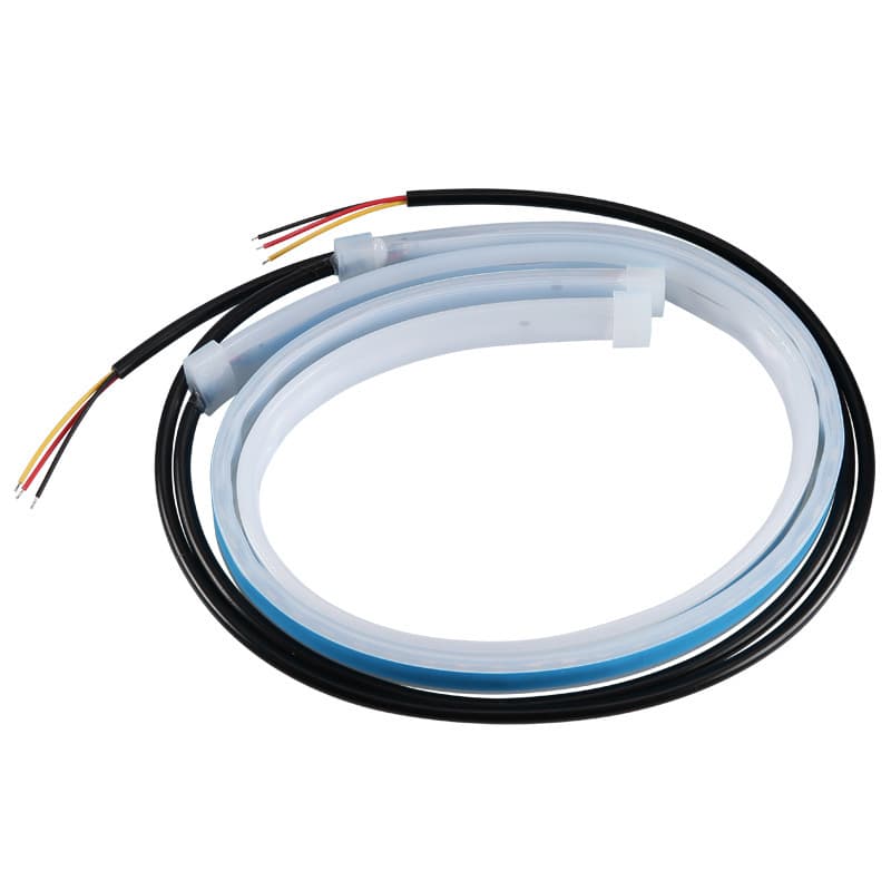 Ultra-thin streamer daytime running light plus running water turn signal modified universal light guide strip car decorative light strip LED super bright