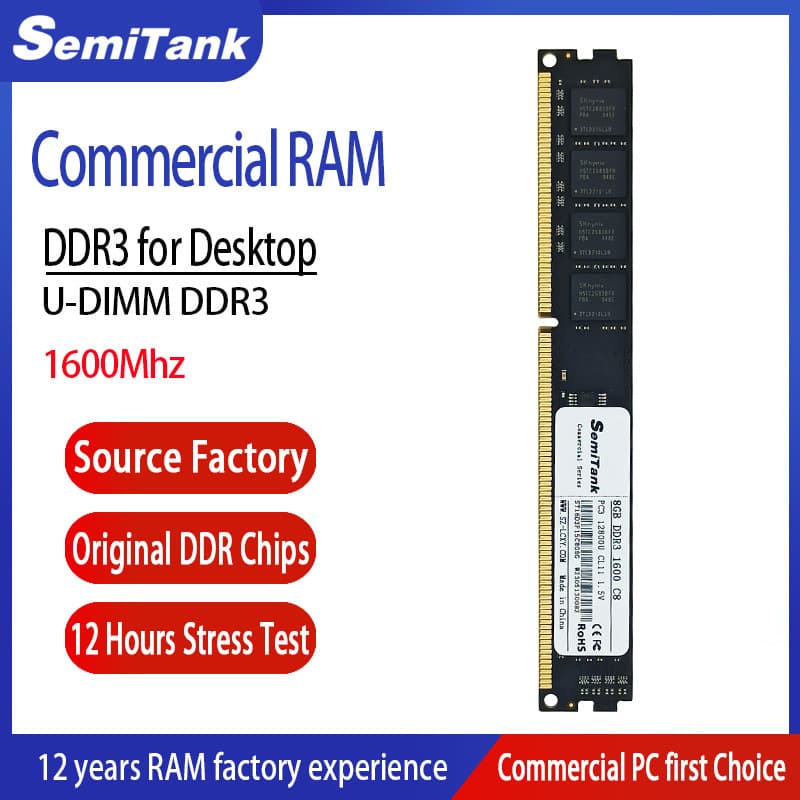 Commercial D3 1600MHz 2GB Desktop RAM 4GB PC DDR3 8GB UDIMM