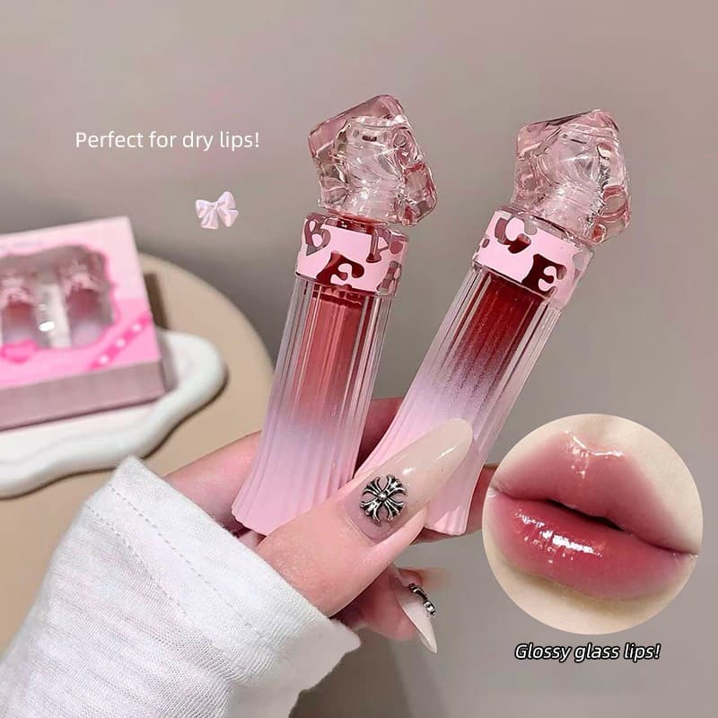 Cross-border Gege Bear Charming Pink Watery Lip Glaze Pure Desire Autumn and Winter Moisturizing Lip Color Makeup Foreign Trade