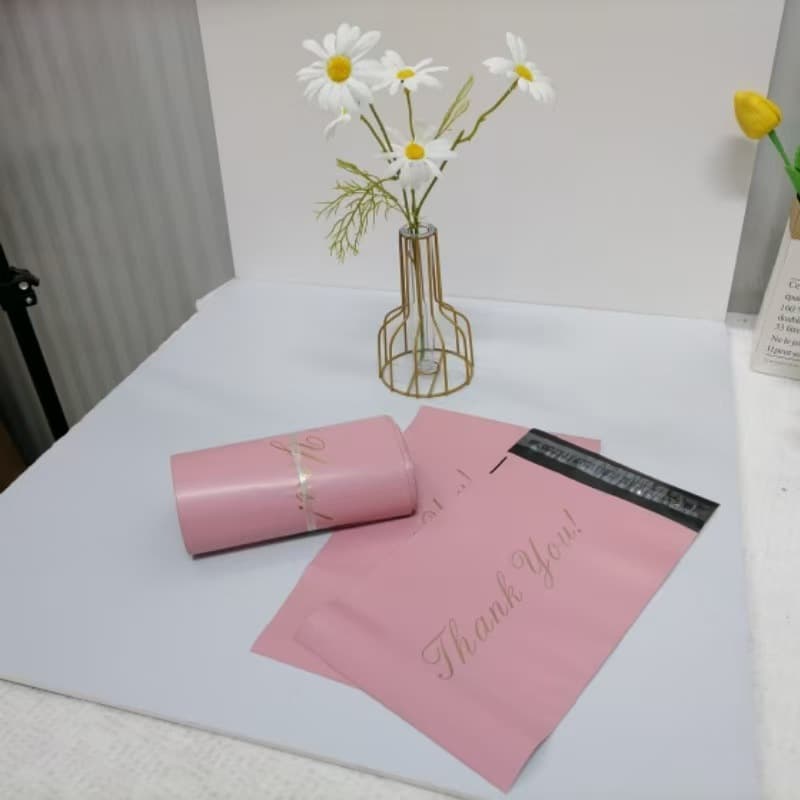 Pink Lettered Courier Bags, PE Self-Adhesive Courier Bags, 12-Gauge Thickened Plastic Courier Bags, Transport Packaging Bags Wholesale