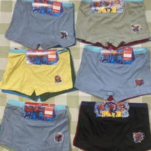 Cotton Boys Boxer Briefs 1 Card of 3, Spider-Man, Car, Superman Cartoon Flat Front Children's Boxer Underwear