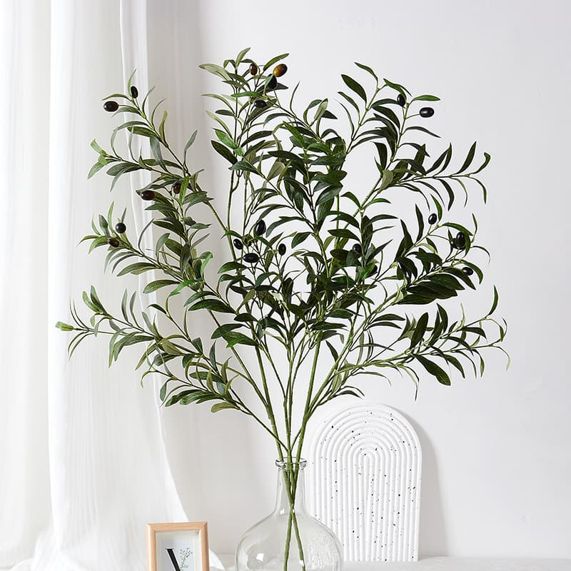 Nordic Style Ultra-Realistic 18-Branch Olive Branch with Fruit for Hotel Home Interior Decoration Photography Factory Wholesale