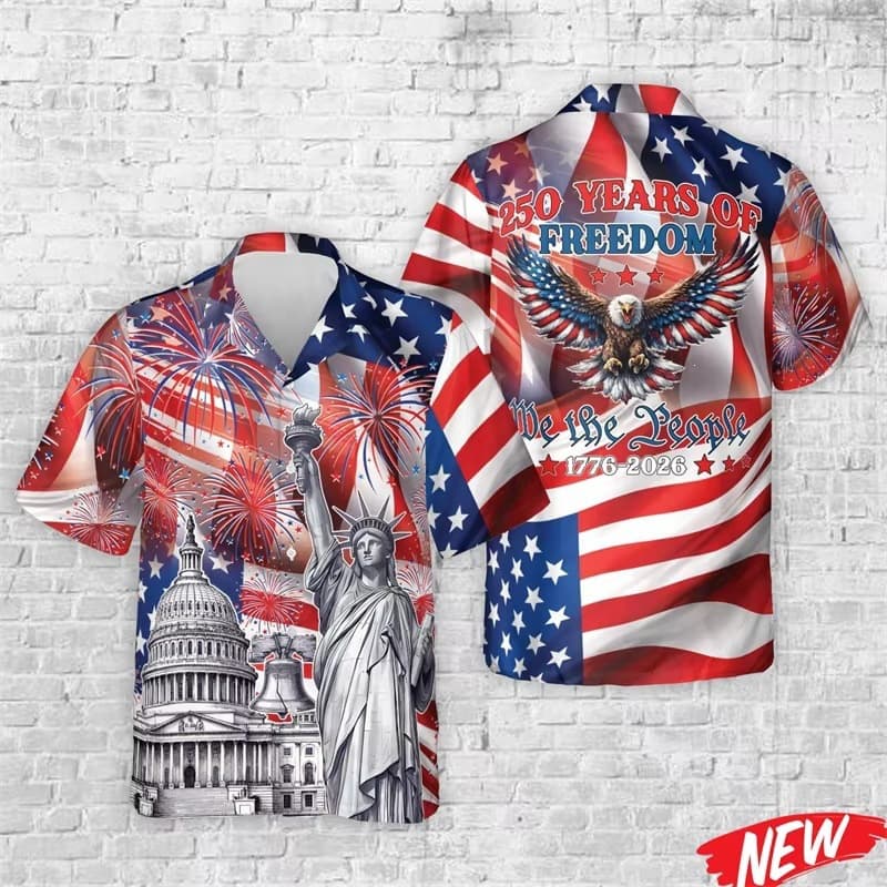Cross-border Hawaiian 3D digital printing celebrates 250th anniversary of American casual short-sleeved shirts