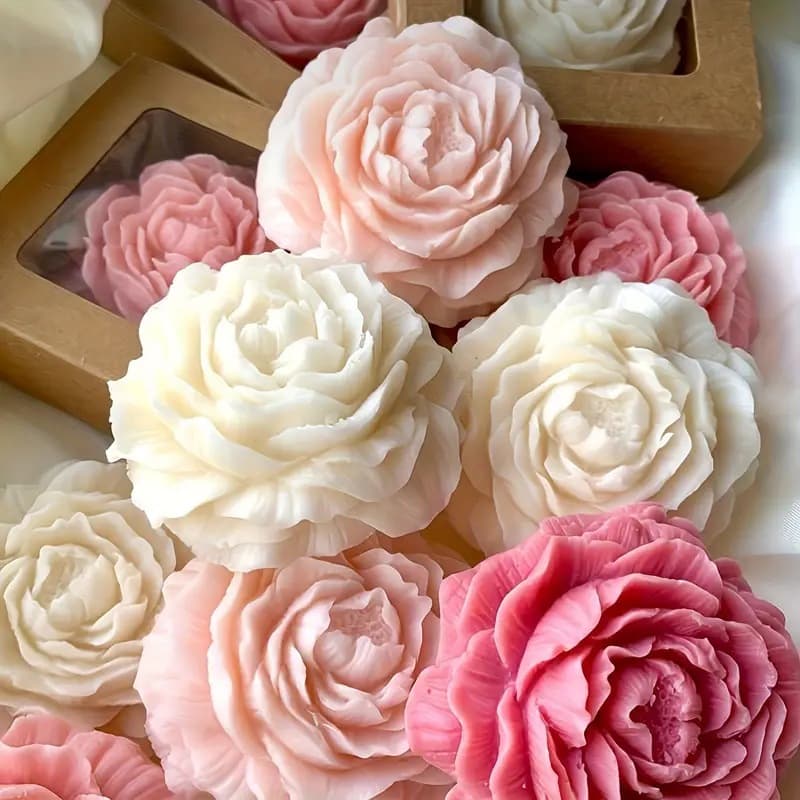 Peony flower scented candle Mother's Day gift atmosphere ornaments souvenir flower scented candle wholesale