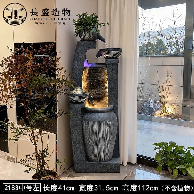 High-end gifts for moving into a new home, lucky circulating water fountain, rockery, mountain and flowing water ornaments, living room Feng Shui decoration