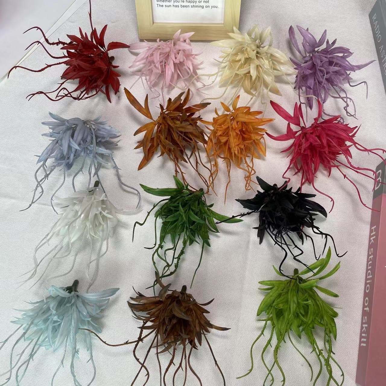 Dragon Beard Epiphyllum Artificial Flower Head Plastic Flower Headwear Hair Accessories DIY Components Hairpin Decorations