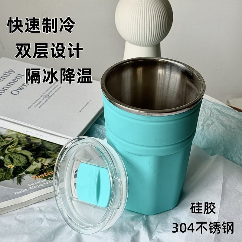 Ice cup creative chilled cooling cup, large-capacity double-layer water container, fast-freezing cold drink vessel for iced beer