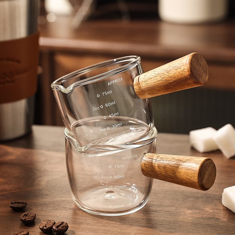 Glass small milk cup, espresso cup, extraction measuring cup with scale, milk jug, Western food sauce bucket, sauce dish