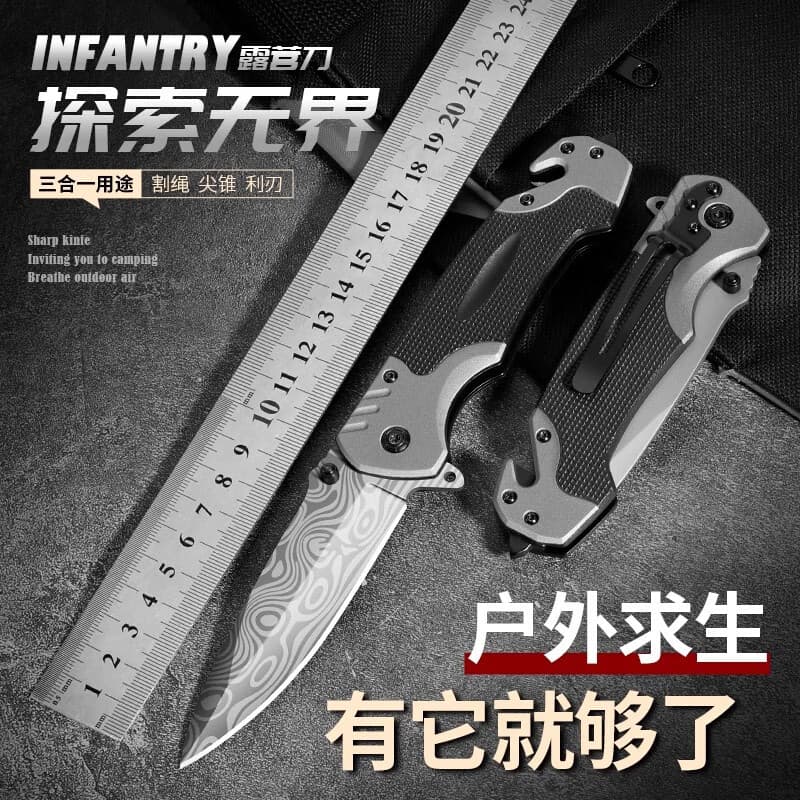 Factory Direct Drop Shipping Portable Folding Knife All Steel Outdoor Survival Knife Portable Camping Multifunctional Fruit Knife
